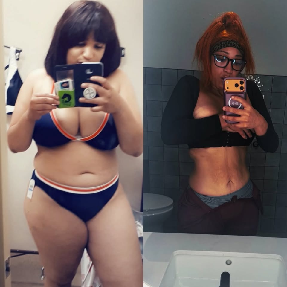 Ayriana before and after losing 125 pounds